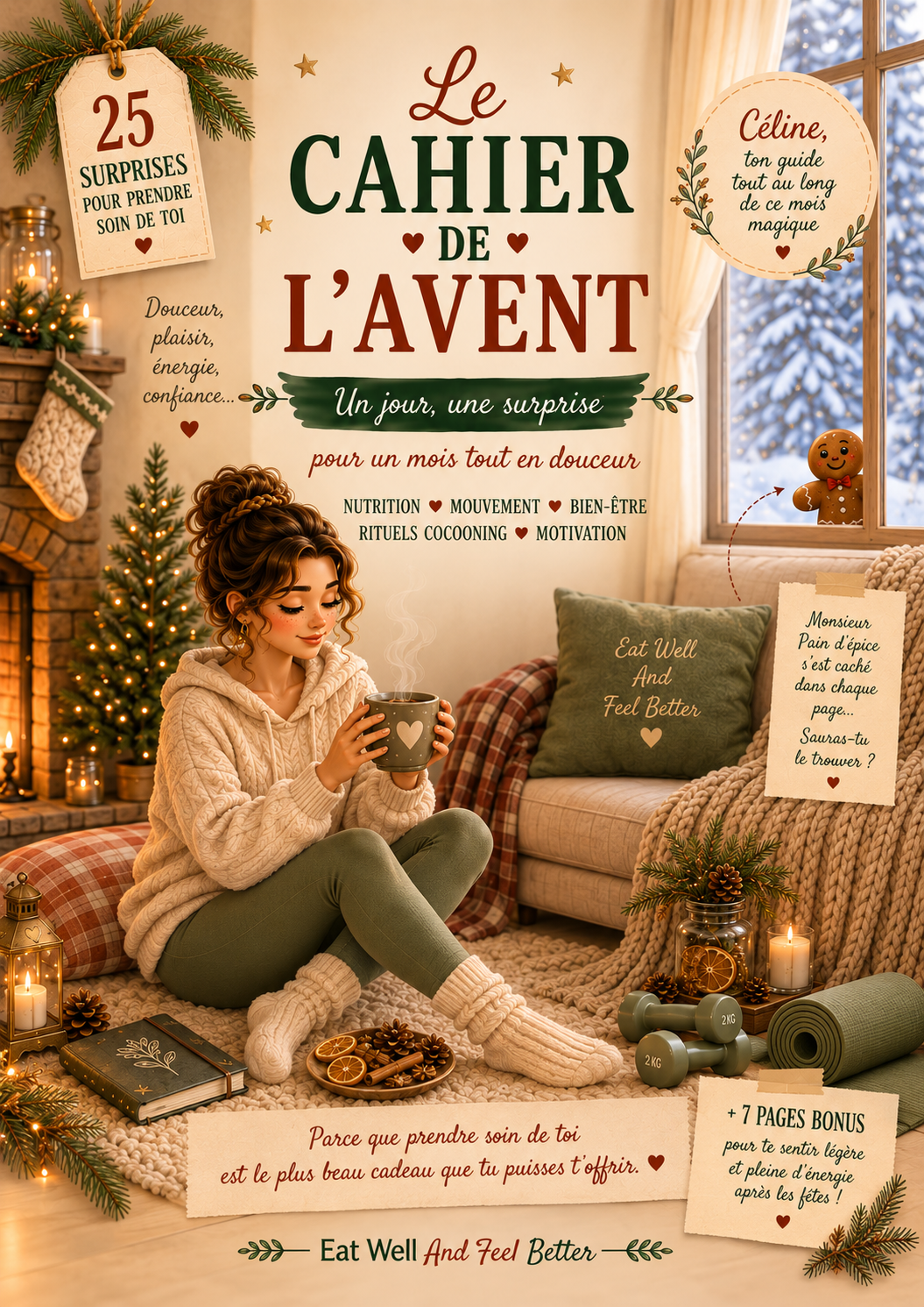 Couverture du Cahier de l’Avent, 25 surprises pour prendre soin de soi